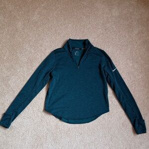 Nike Running Women's Small Teal Quarter-Zip Long Sleeve Pullover